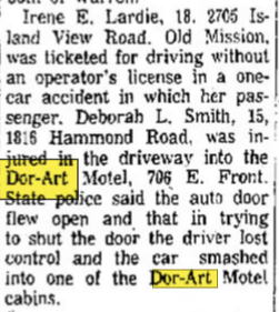 Dor-Art Motel - Aug 1968 Incident Confirming Cabins Were On Site (newer photo)